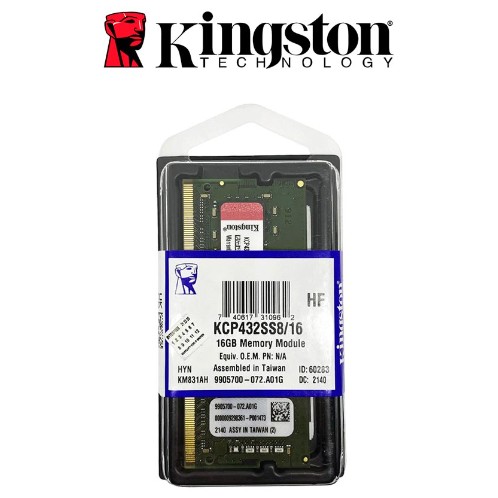 MEMORIA SODIMM KINGSTON  16GB, DDR4 3200 MHZ, PC4-25600 | 3.2GHZ 