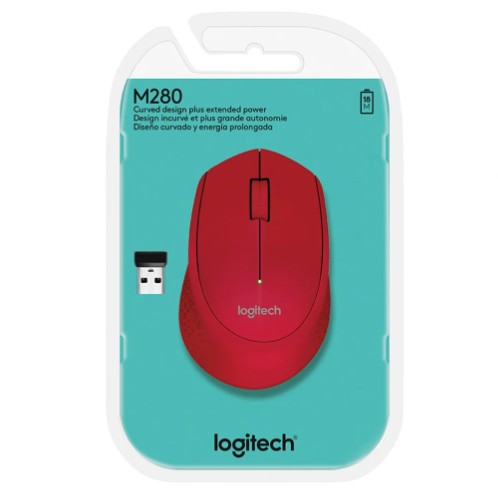MOUSE LOGITECH M280 WIRELESS BLACK, BLUE, GRAY, RED