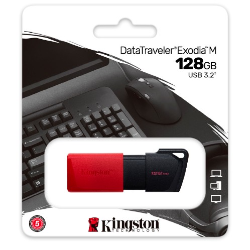 MEMORIA FLASH USB KINGSTON DATATRAVELER EXODIA M, 128GB, USB 3.2 GEN 1, | DTXM 128GB