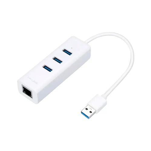 ADAPTADOR USB 2 EN 1 CON HUB DE 3 PUERTOS USB 3.0 Y ADAPTADOR ETHERNET GIGABIT